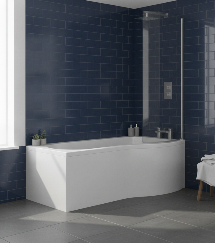 Etna P Shaped Right Hand Bath Set 1700mm