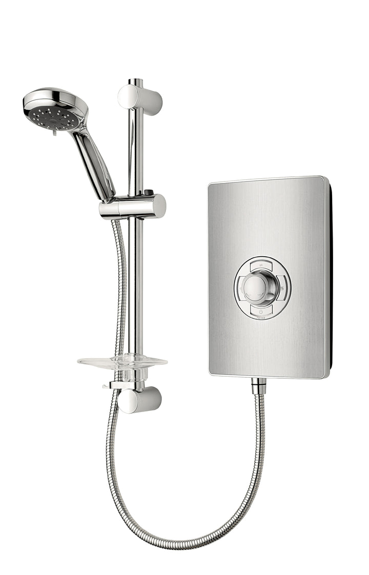 Triton Aspirante Contemporary Electric Shower - 8.5kW - Brushed Steel