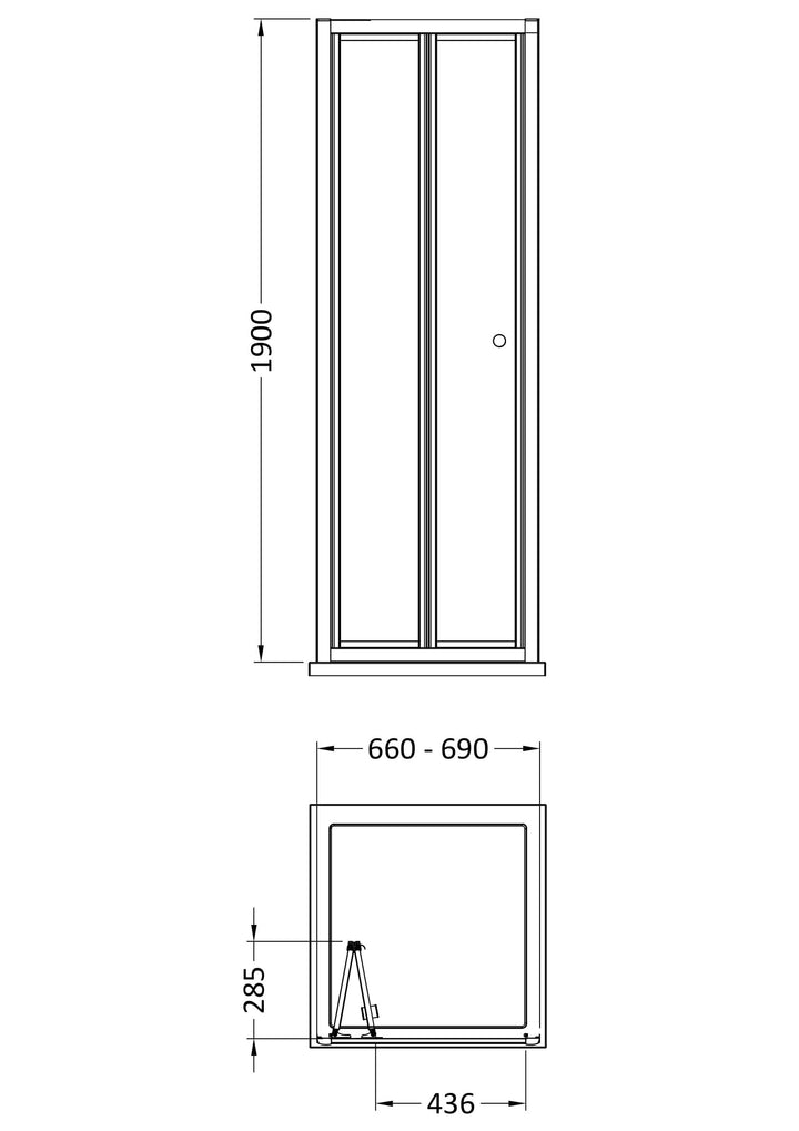 Tay 700mm Bi-Fold Door - Brushed Brass