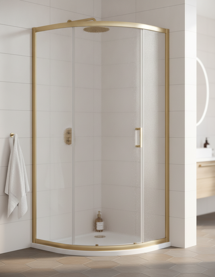 Tay 900 x 900 x 1900mm Quadrant Enclosure - Brushed Brass
