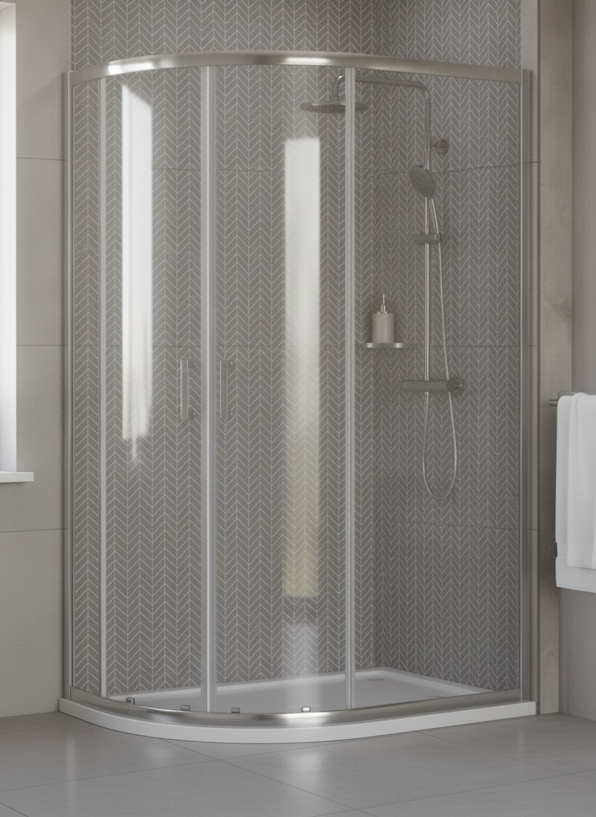 Tay 1000 x 800mm Offset Quadrant - Chrome