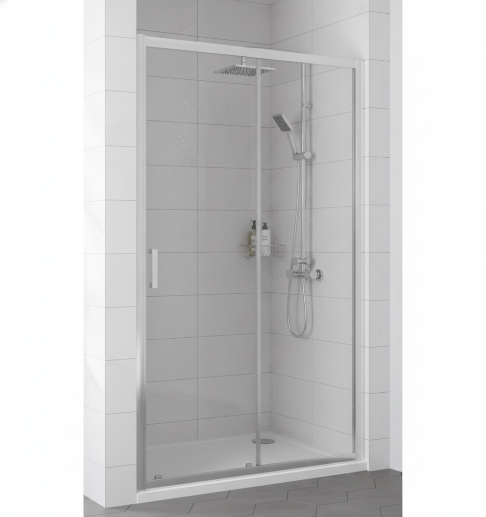 Tay 1600mm Single Sliding Door - Chrome