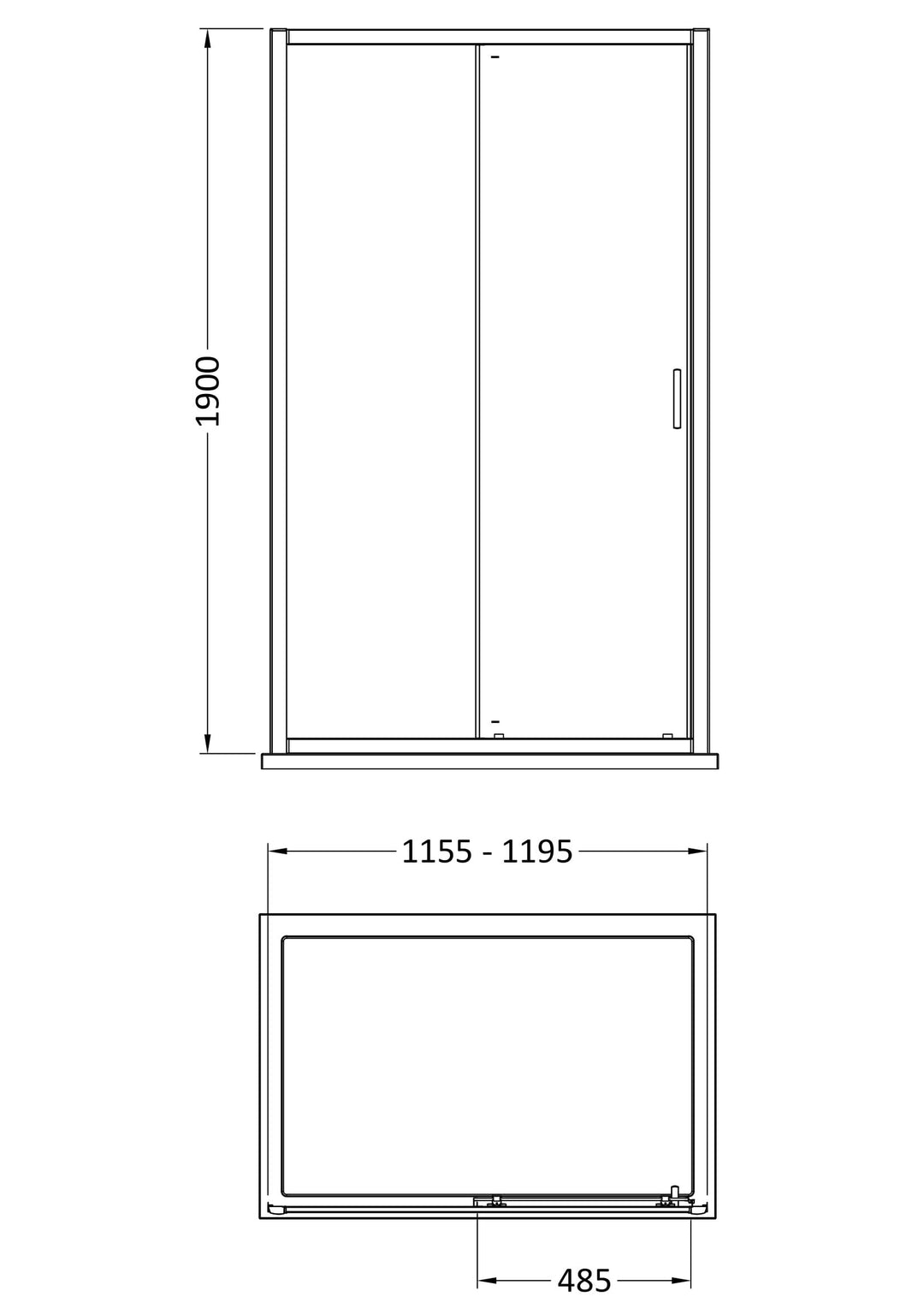 Tay 1200mm Single Sliding Door - Chrome