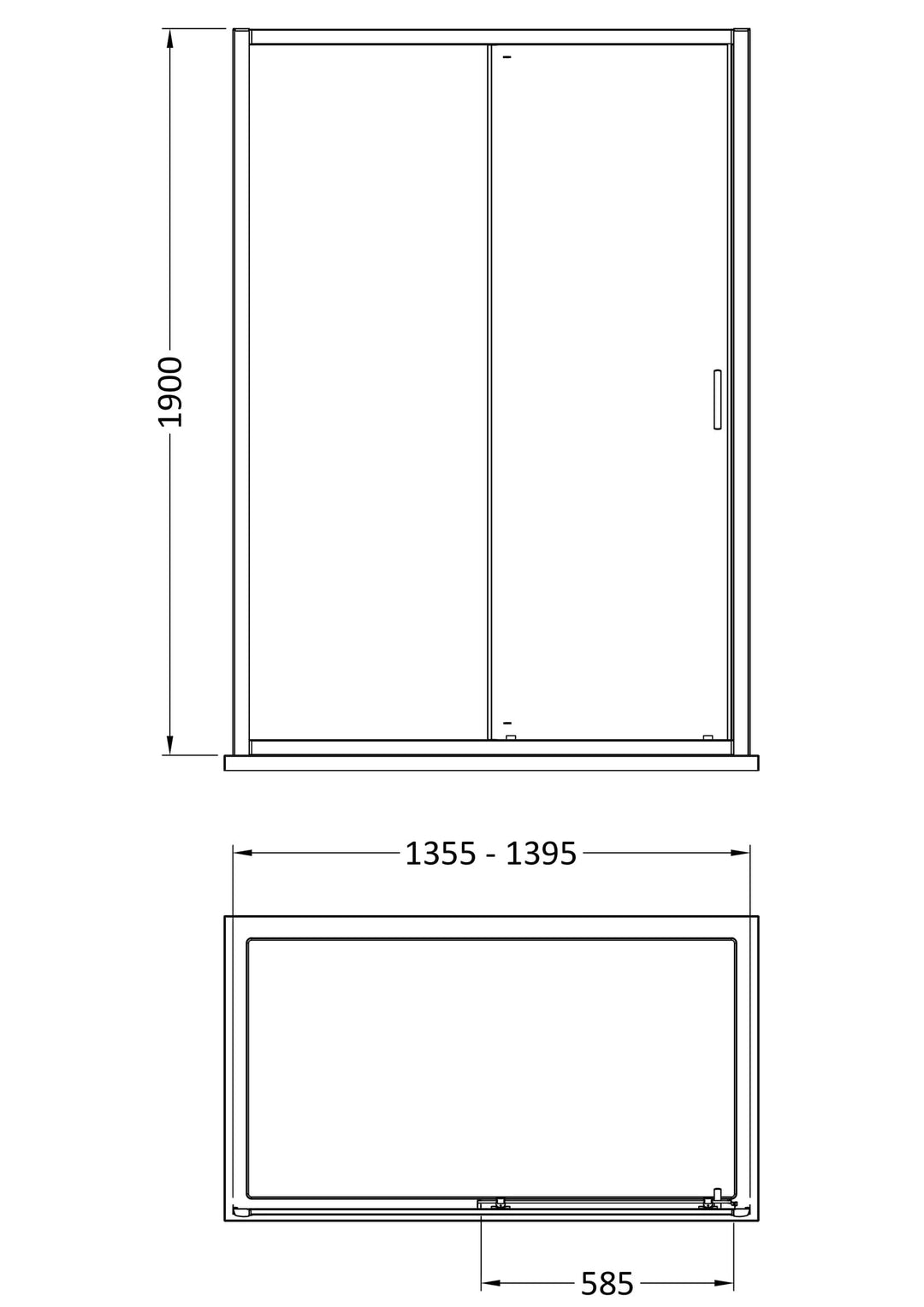 Tay 1400mm Single Sliding Door - Chrome