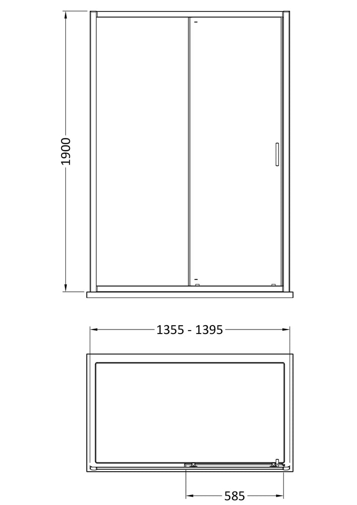 Tay 1400mm Single Sliding Door - Chrome