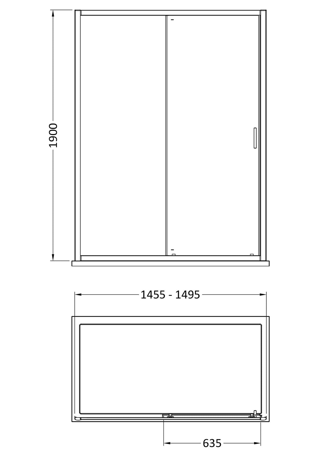 Tay 1500mm Single Sliding Door - Chrome