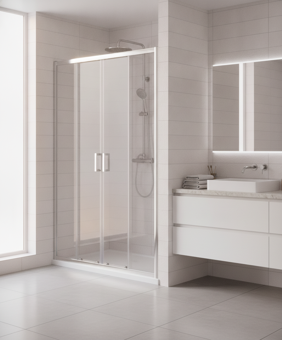 Tay 1700mm Double Sliding Door - Chrome