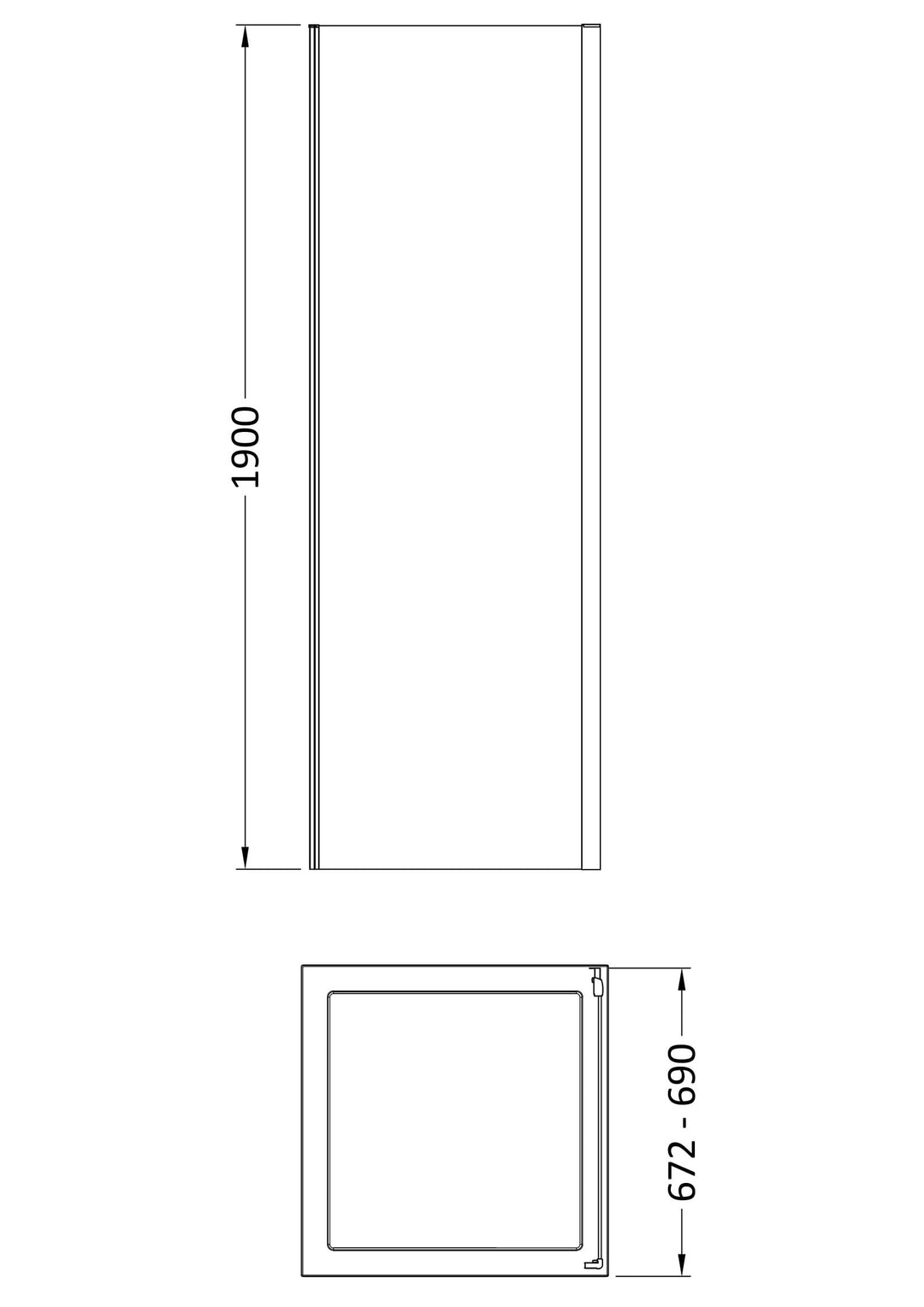Tay 700mm Side Panel - Chrome