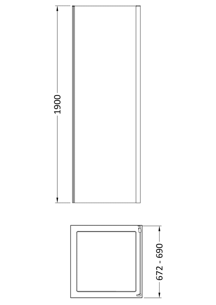 Tay 700mm Side Panel - Chrome