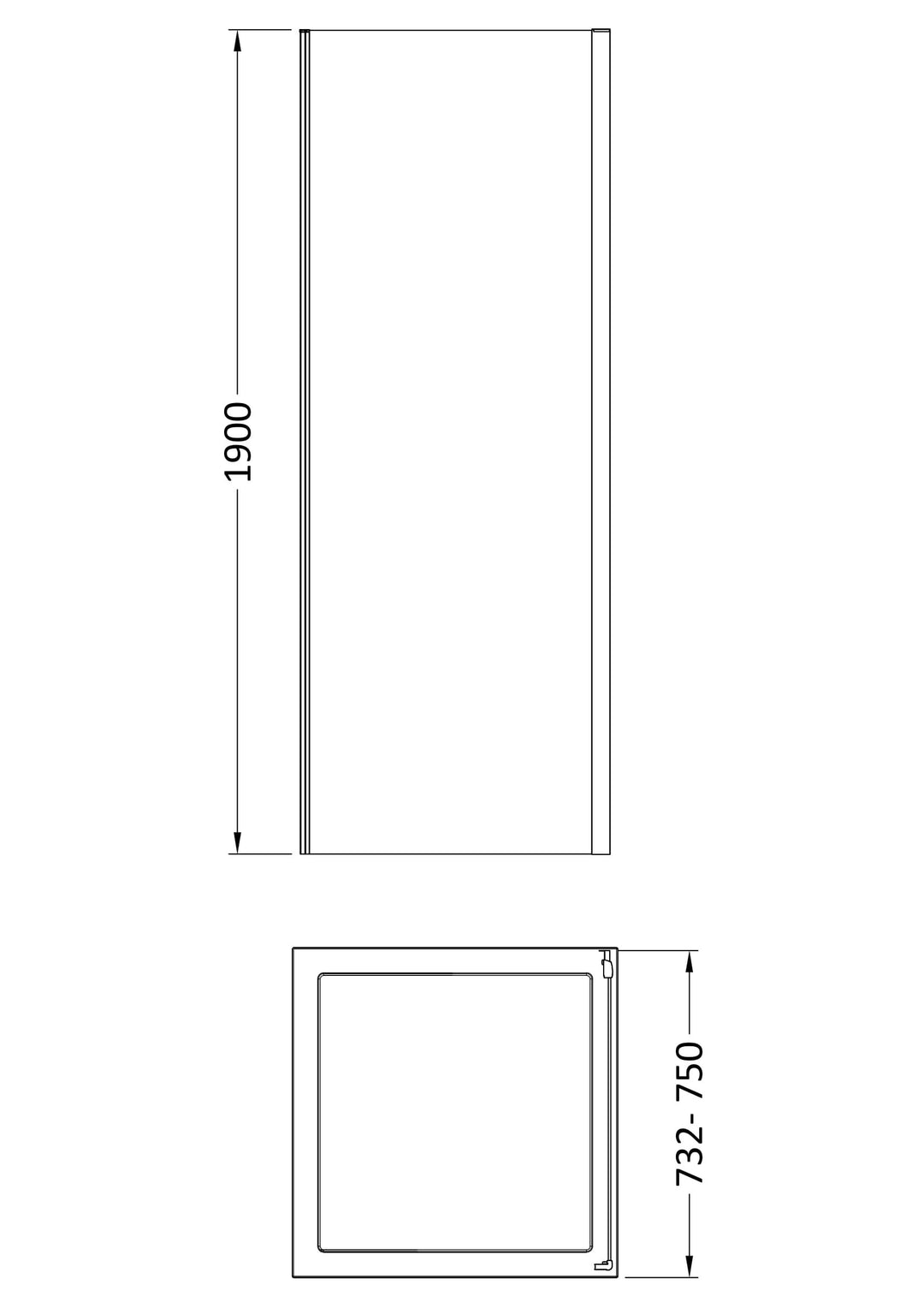 Tay 760mm Side Panel - Chrome