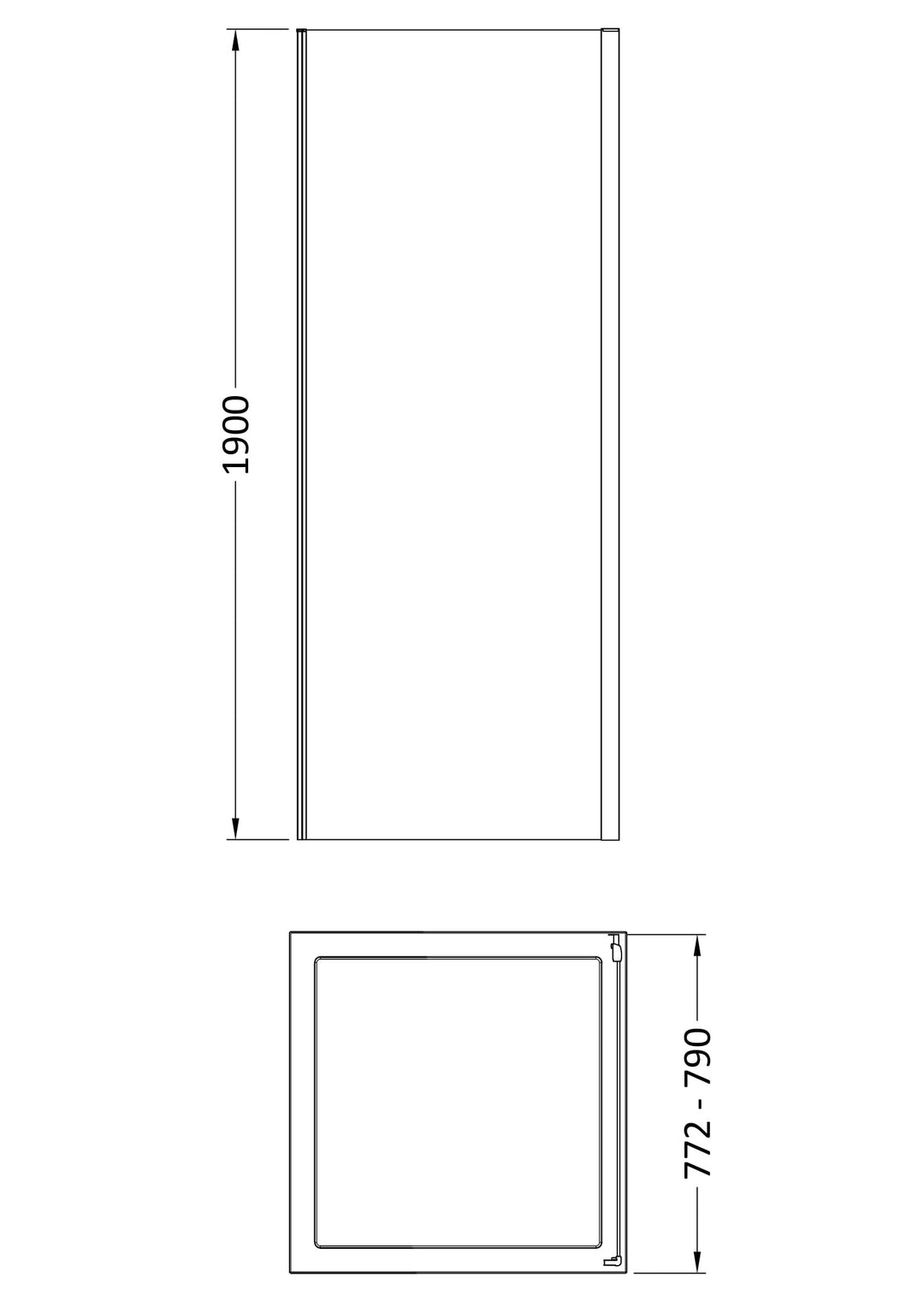 Tay 800mm Side Panel - Chrome