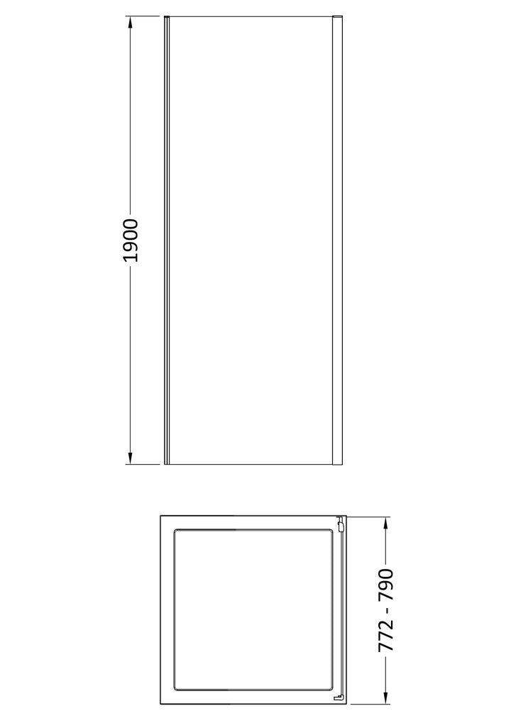Tay 800mm Side Panel - Chrome