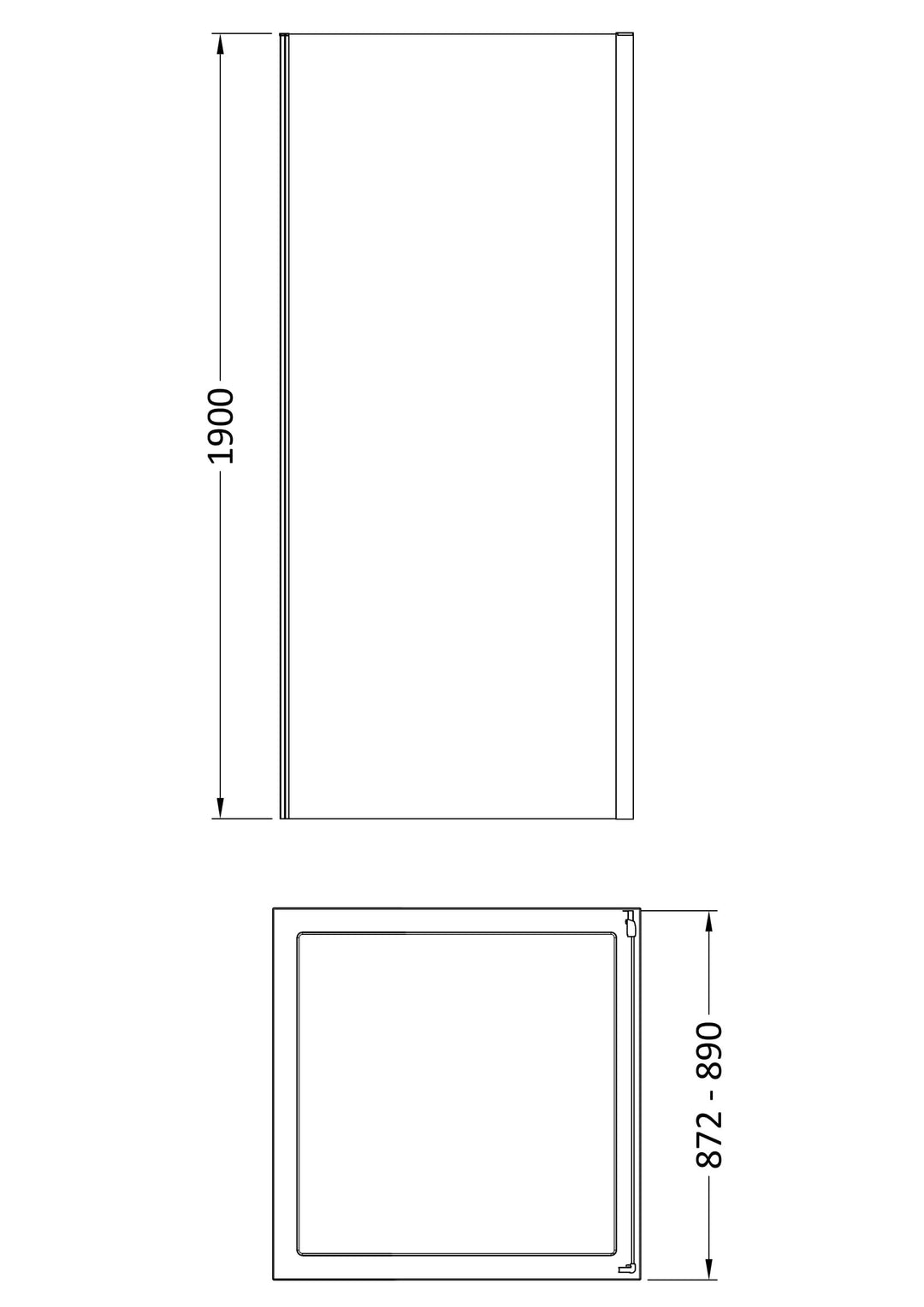 Tay 900mm Side Panel - Chrome