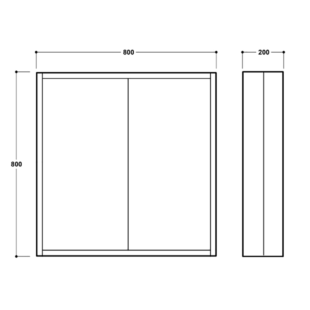 Synergy Henbury 800mm Mirror Cabinet - Grey