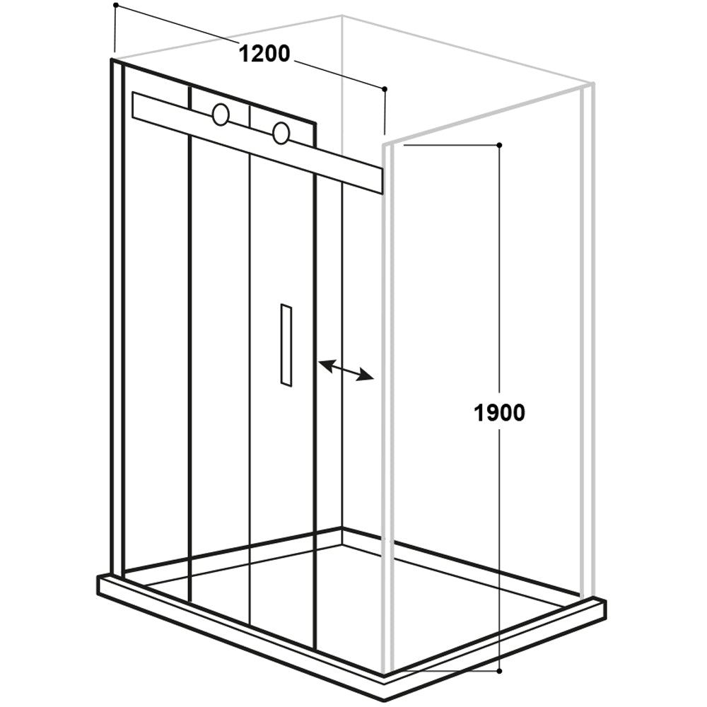 Frameless 1200mm Sliding Door