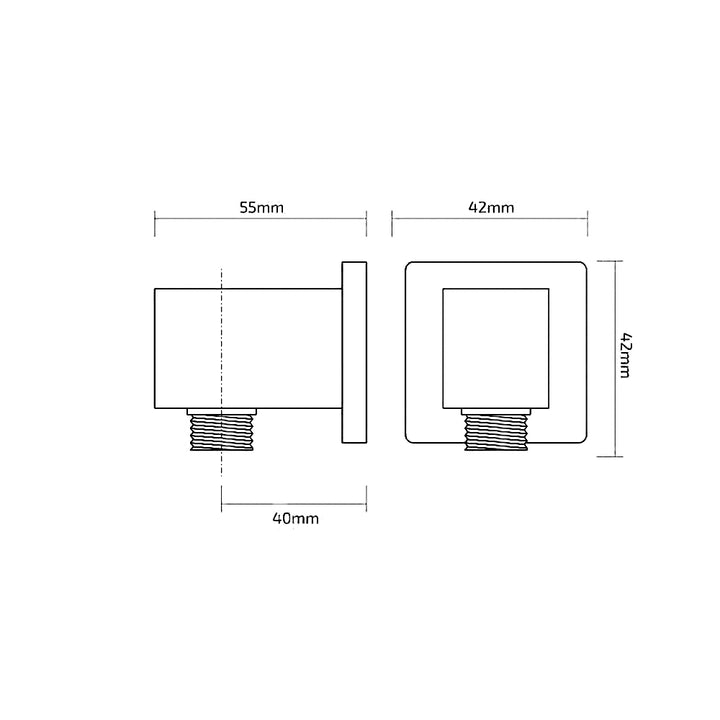 Black Square Outlet Elbow by Voda Design