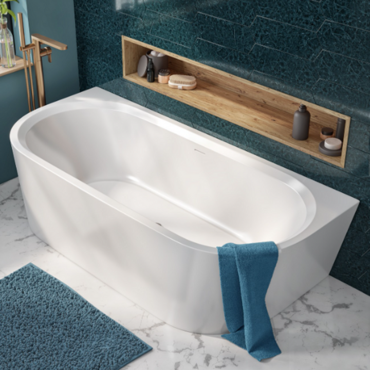 Freestanding Modern Back To Wall Bath 1800mm - Princeton By Voda Design