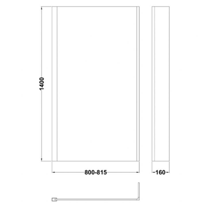 L-Shaped Fixed Bath Screen - V-NSBS2