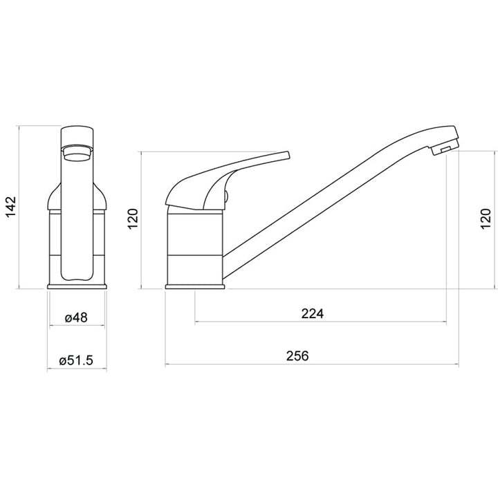 Spey Single Lever Kitchen Mixer - By Voda Design