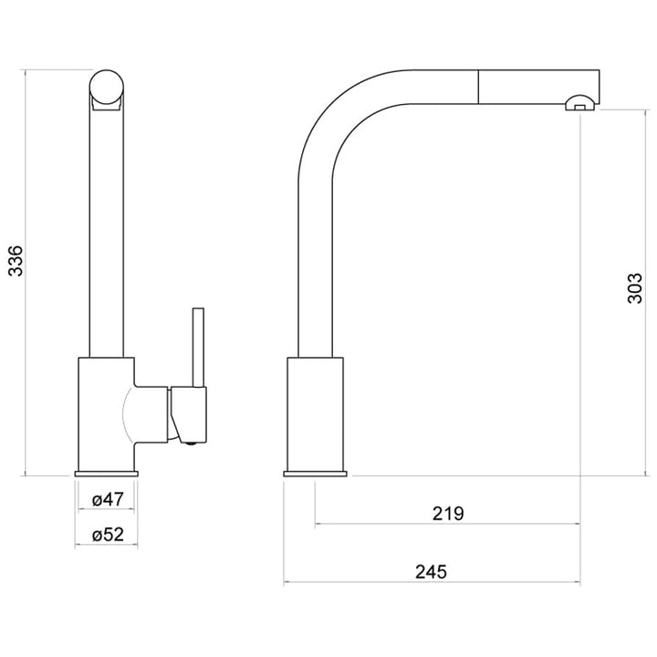 Dyche Pull Out Kitchen Mixer Tap - By Voda Design