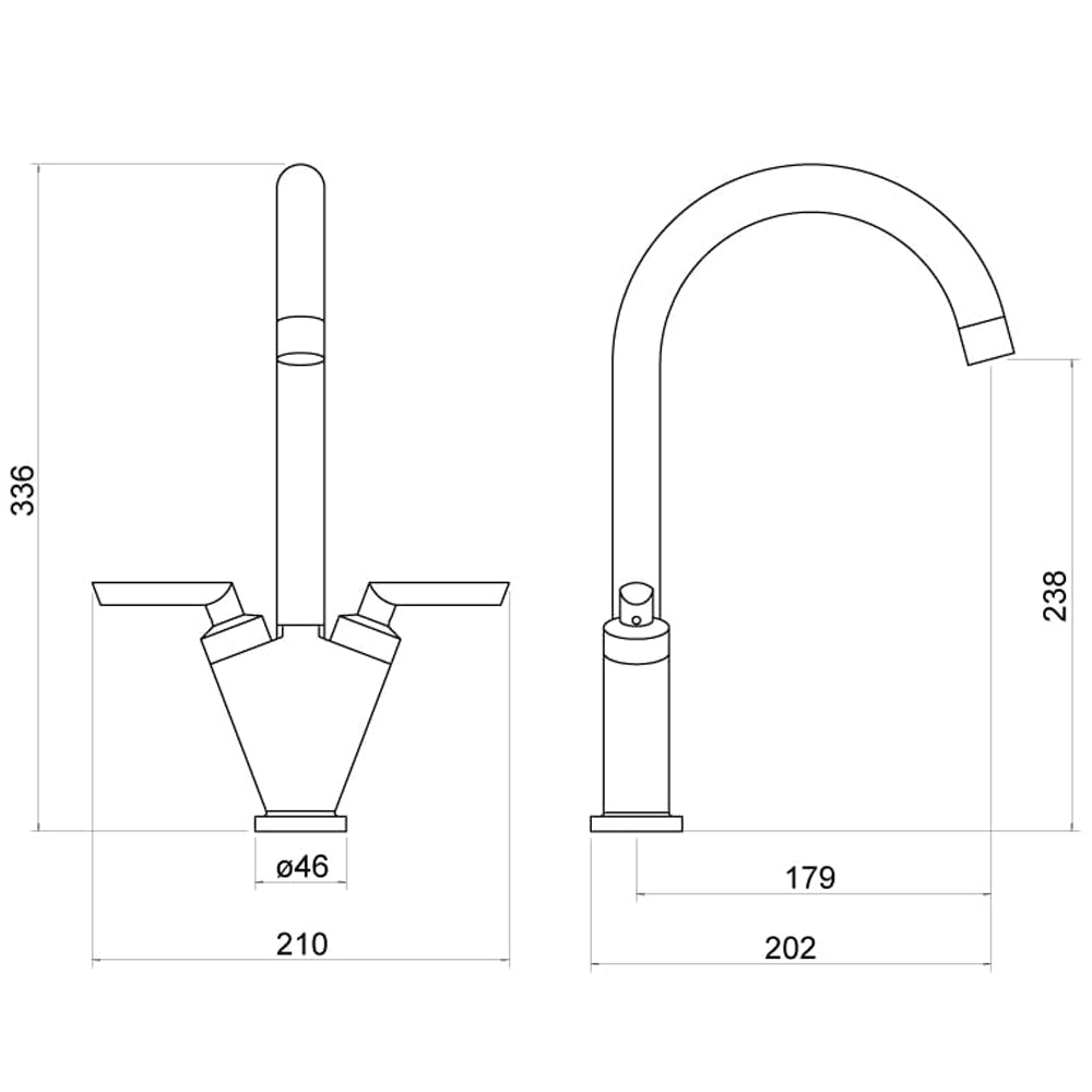 Thelon Chrome Kitchen Mixer Tap - By Voda Design