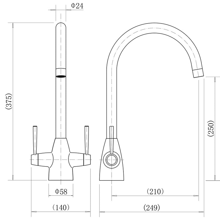 Itchen Kitchen Mixer Tap - By Voda Design
