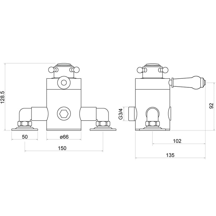 Foyle Traditional Exposed Thermostatic Shower Valve - By Voda Design