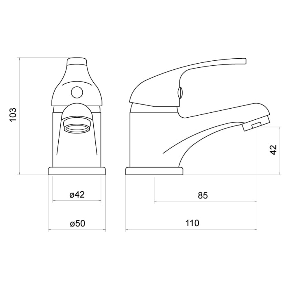 Ribble Mini Mono Basin Mixer - By Voda Design