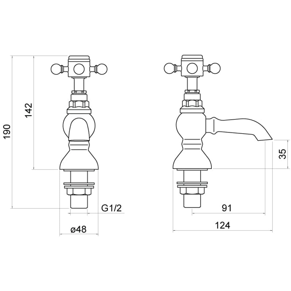 Foyle Basin Taps (Pair) - By Voda Design