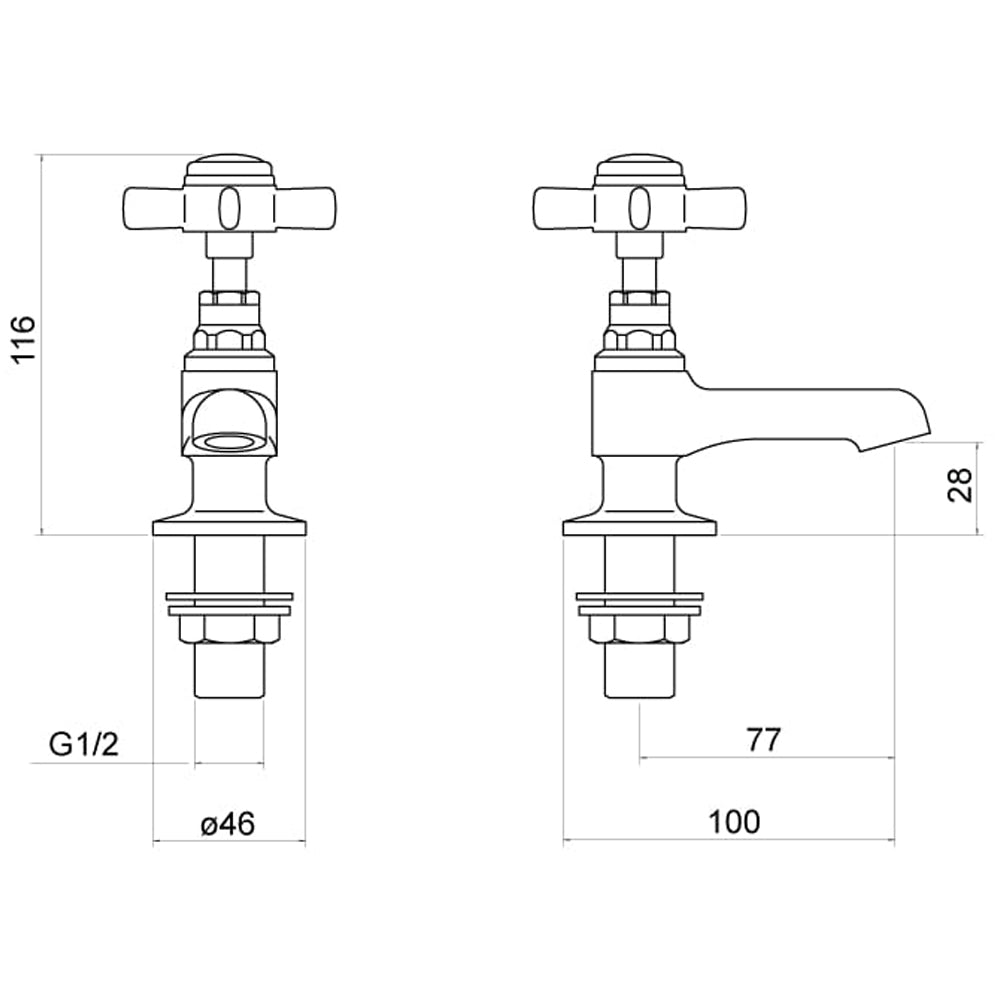 Brook Basin Taps (Pair) - By Voda Design