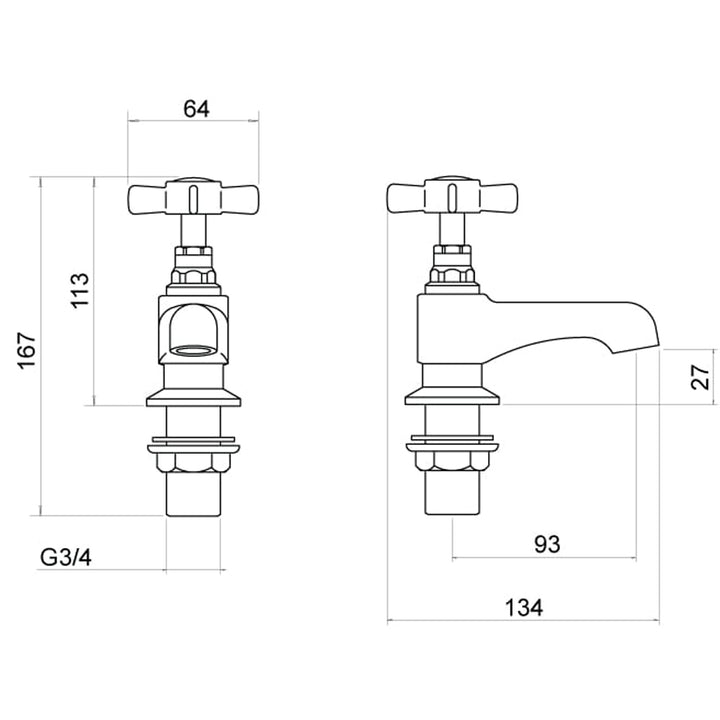 Brook Bath Taps (Pair) - By Voda Design