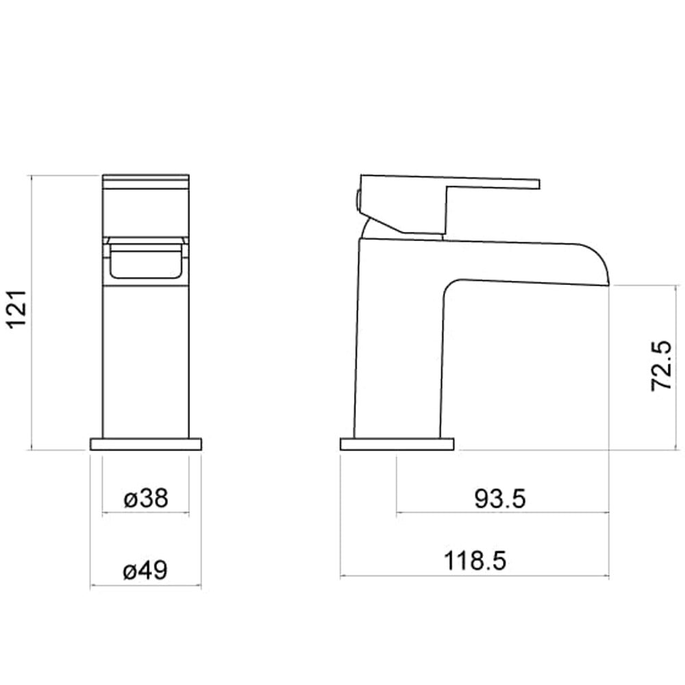 Eden Mini Mono Basin Mixer - By Voda Design