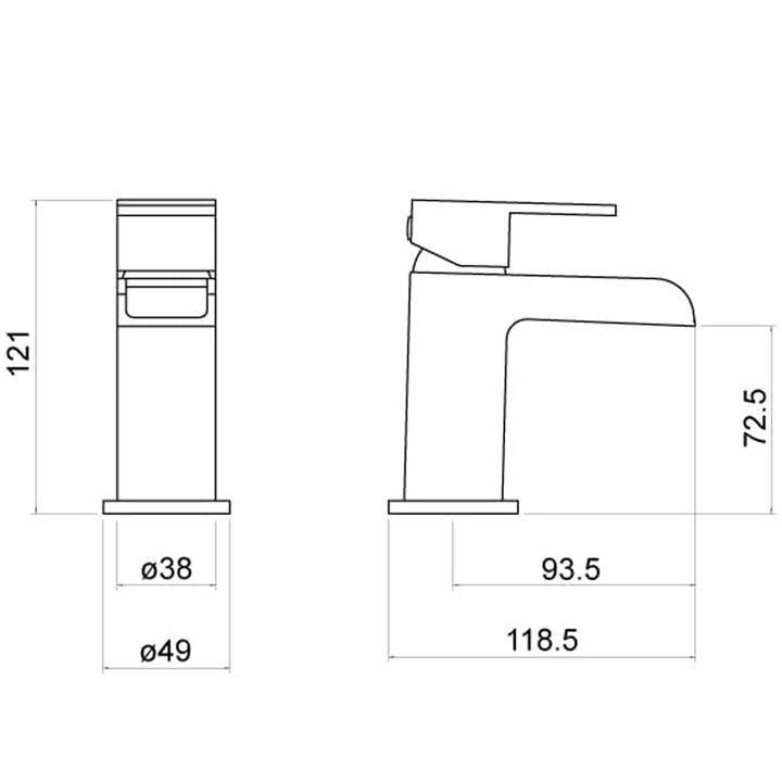 Eden Mini Mono Basin Mixer - By Voda Design