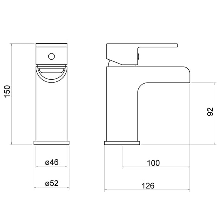 Lune Mono Basin Mixer - By Voda Design