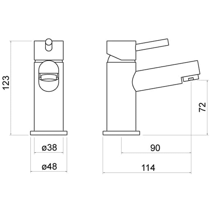 Solent Mini Mono Basin Mixer - By Voda Design