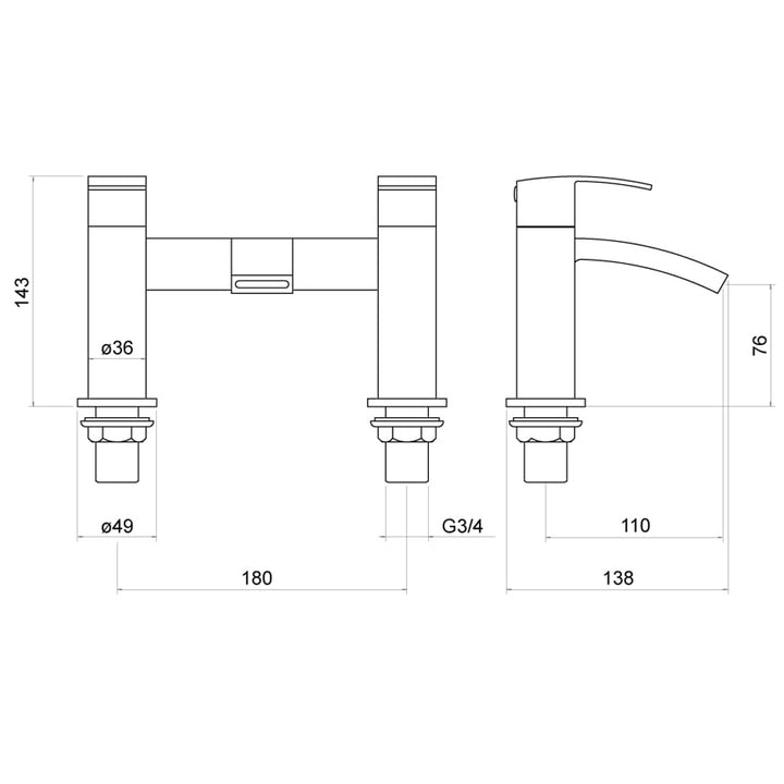 Irwell Bath Filler - By Voda Design