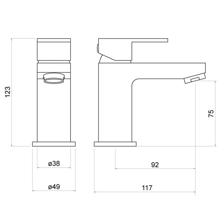 Isla Mini Mono Basin Mixer - By Voda Design
