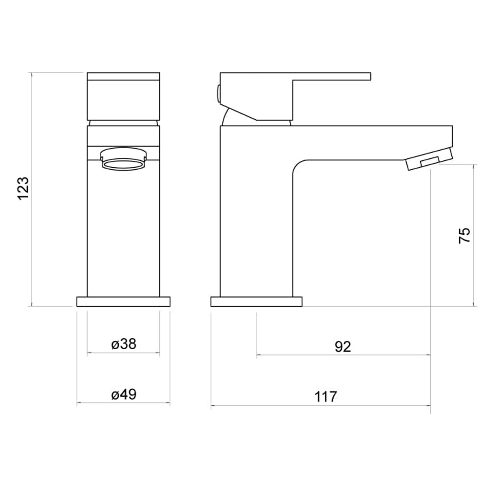 Douglas Black Mini Mono Basin Mixer - By Voda Design