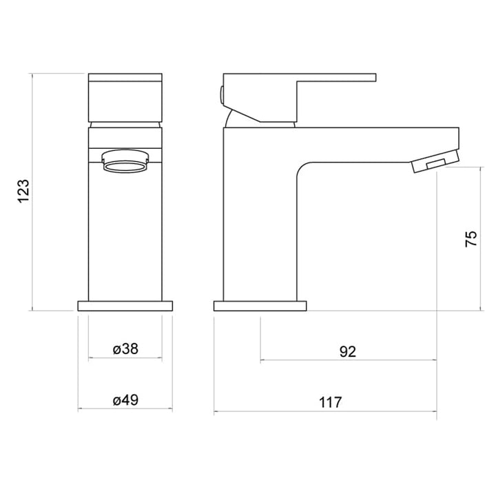 Douglas Black Mini Mono Basin Mixer - By Voda Design