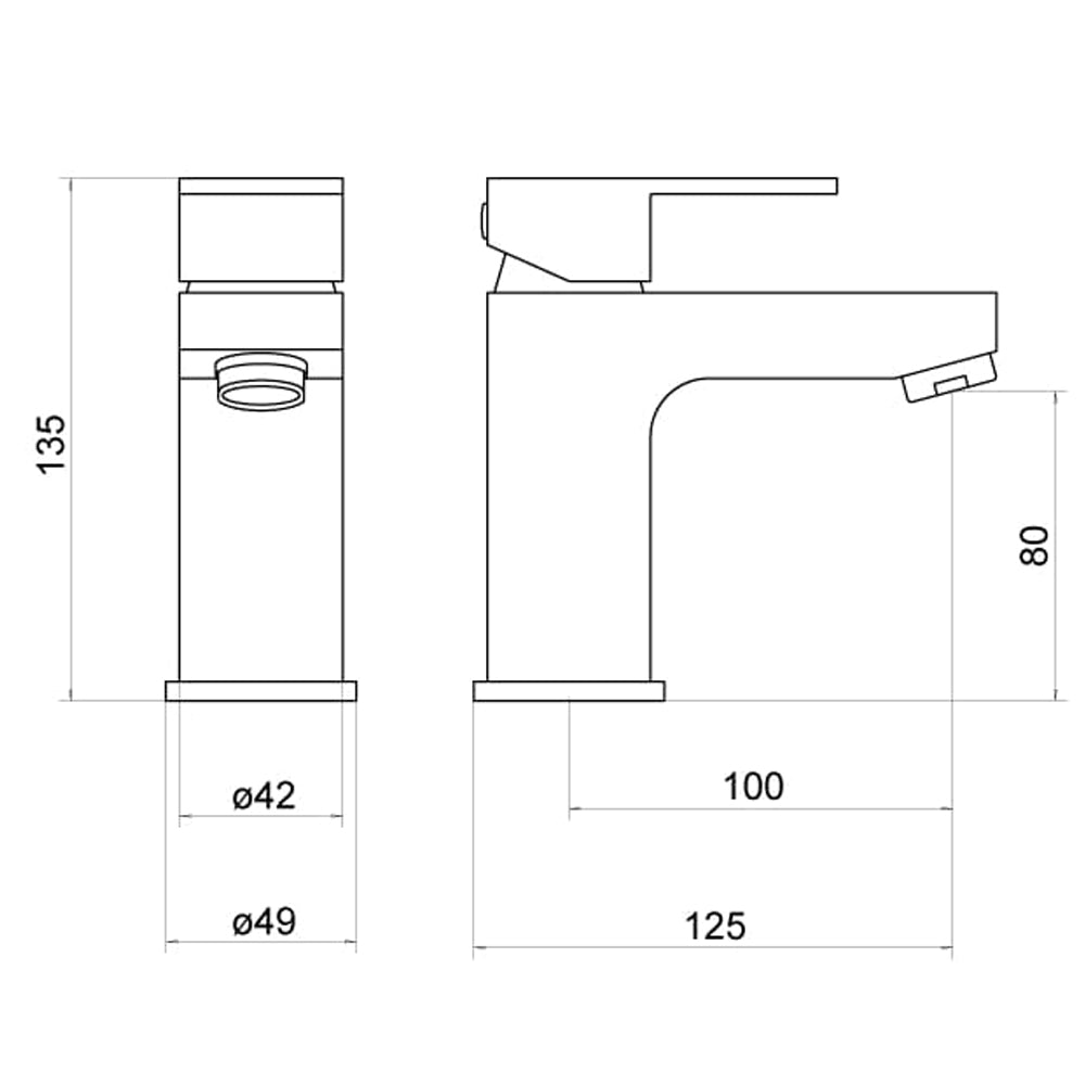 Douglas Black Mono Basin Mixer - By Voda Design