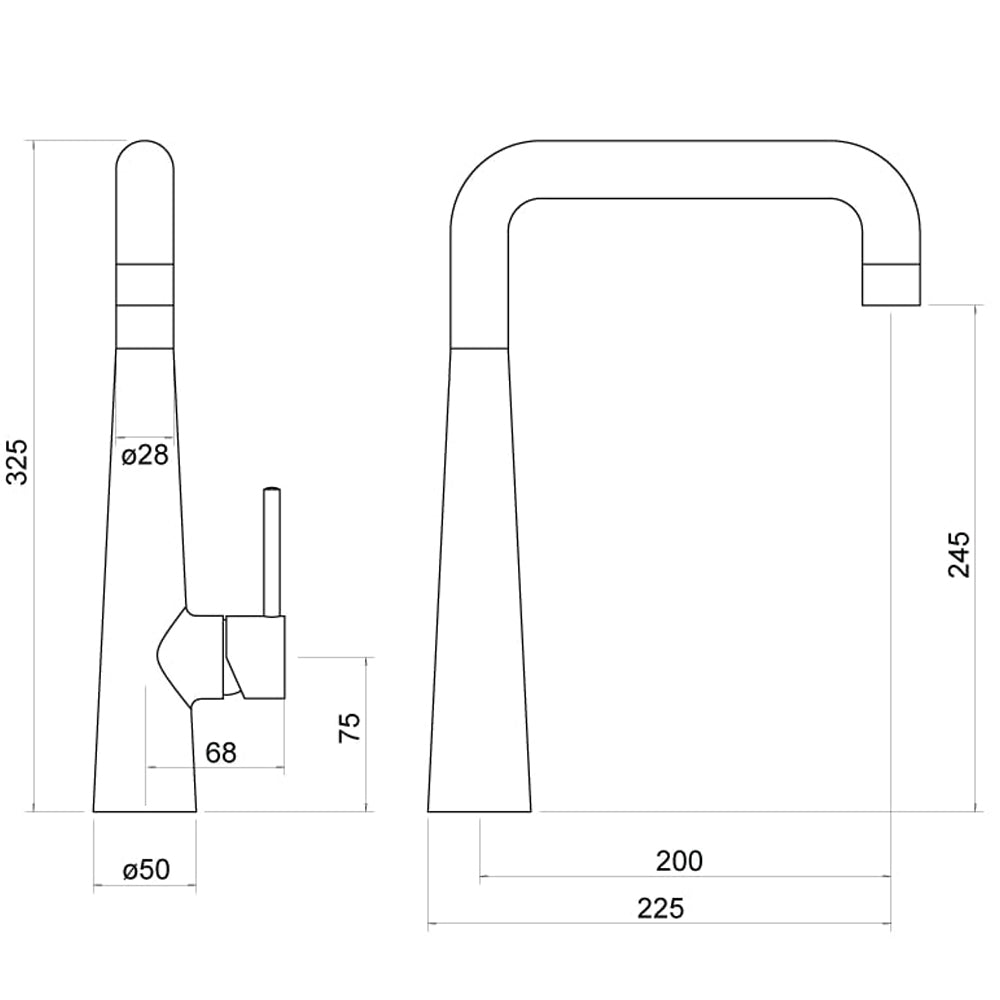 Hayes Single Lever Kitchen Mixer Tap - By Voda Design