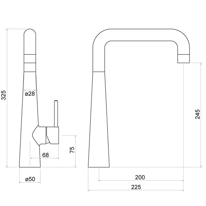 Hayes Single Lever Kitchen Mixer Tap - By Voda Design