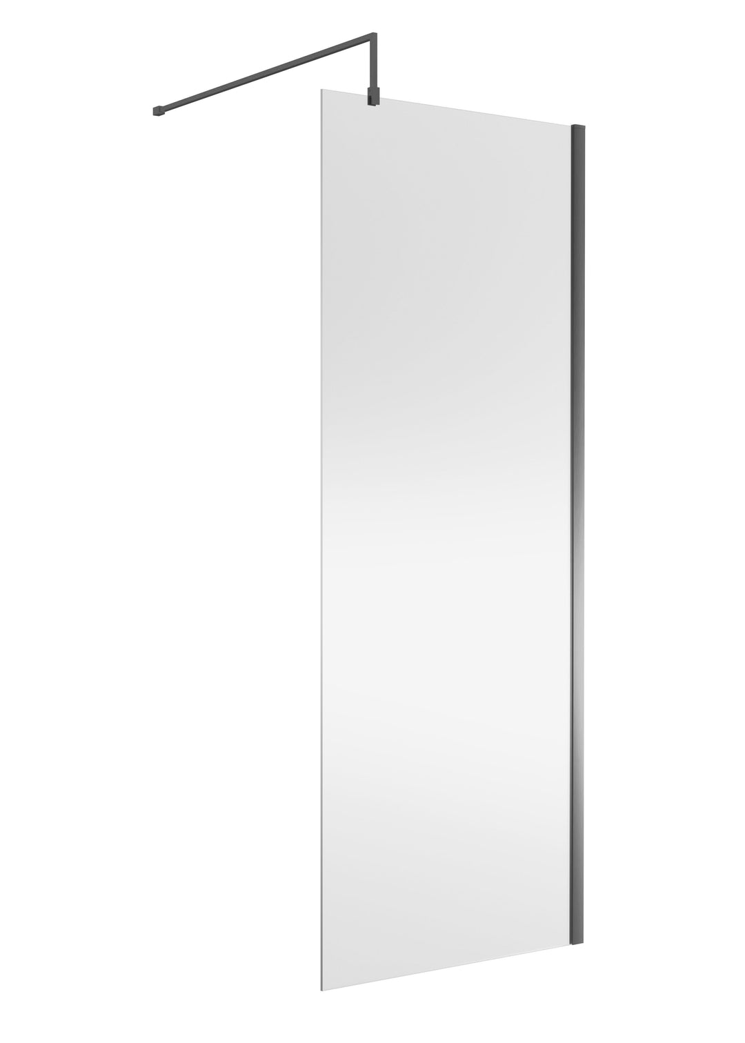 Wye Wetroom Screen 800 x 1850 x 8mm - Brushed Pewter