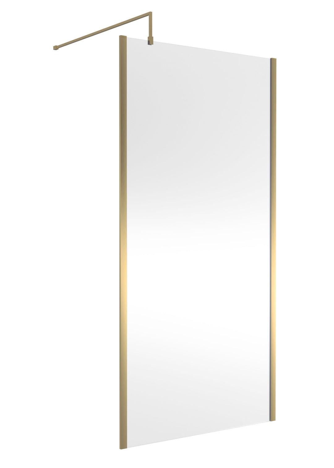 Wye Wetroom Screen 1000 x 1850 x 8mm (Support Bar & Profile Kit) - Brushed Brass