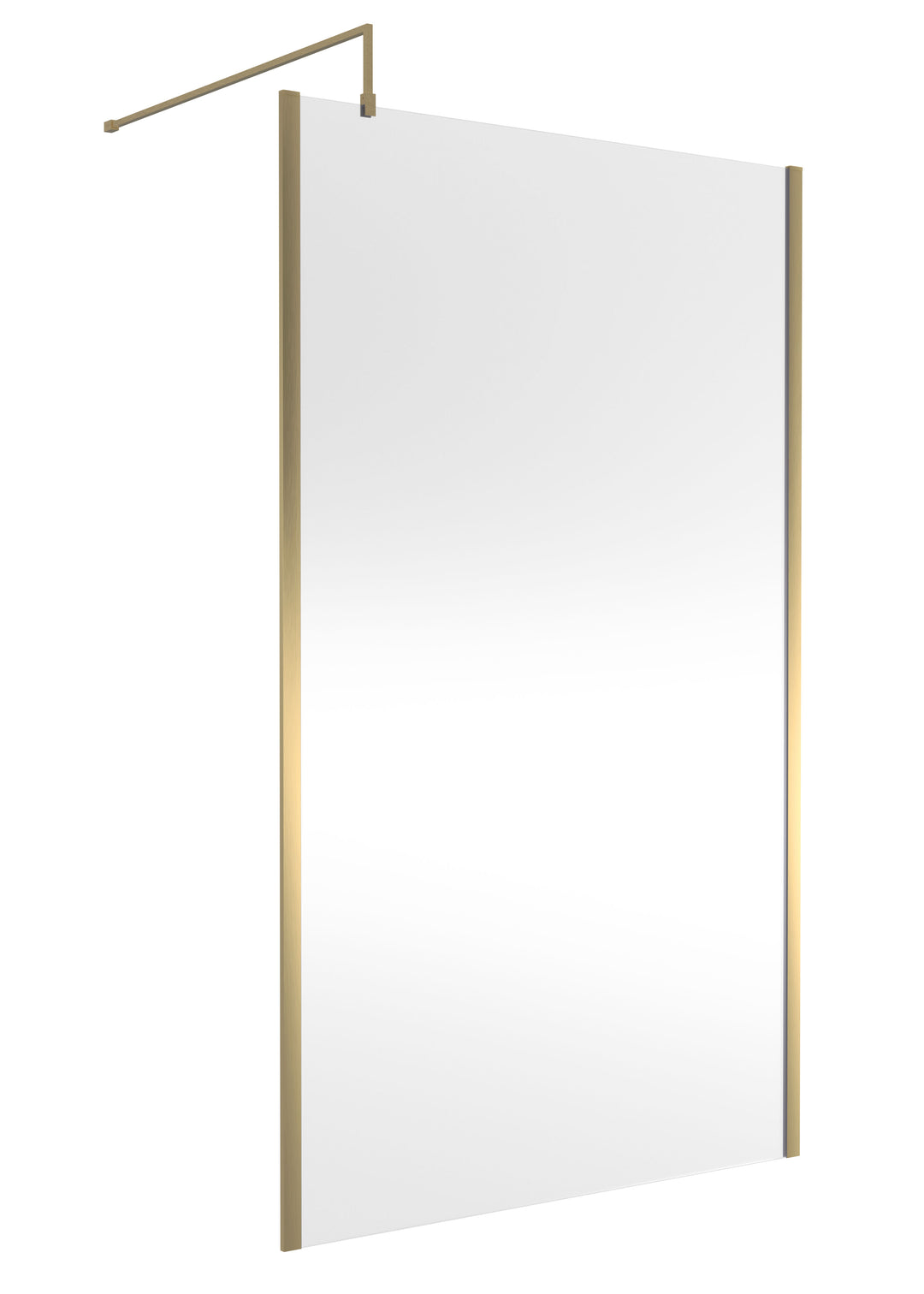 Wye Wetroom Screen 1200 x 1850 x 8mm (Support Bar & Profile Kit) - Brushed Brass