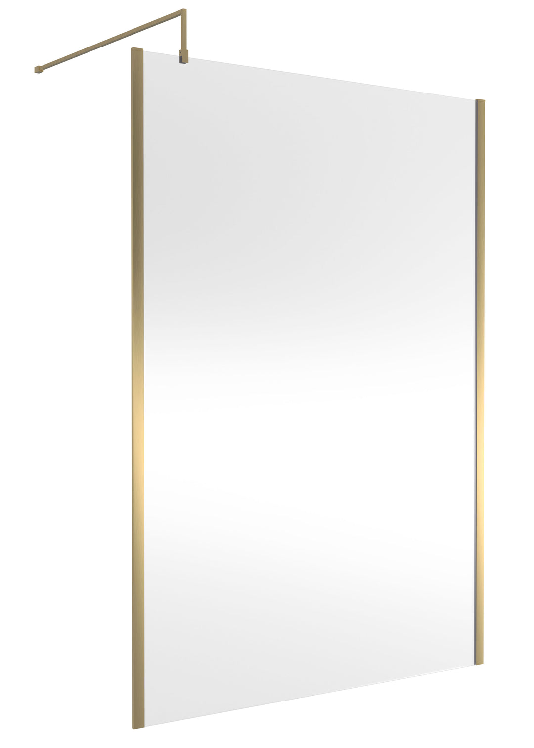 Wye Wetroom Screen 1400 x 1850 x 8mm (Support Bar & Profile Kit) - Brushed Brass