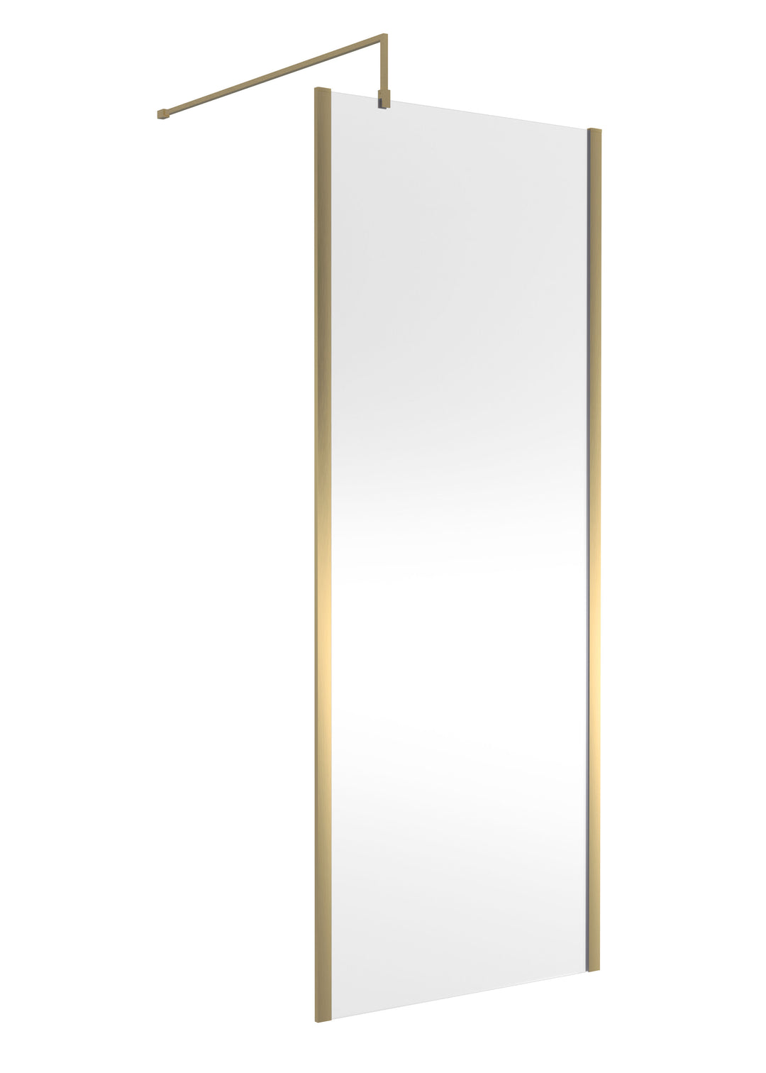 Wye Wetroom Screen 800 x 1850 x 8mm (Support Bar & Profile Kit) - Brushed Brass