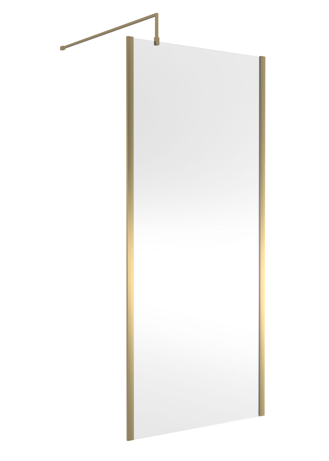 Wye Wetroom Screen 900 x 1850 x 8mm (Support Bar & Profile Kit) - Brushed Brass