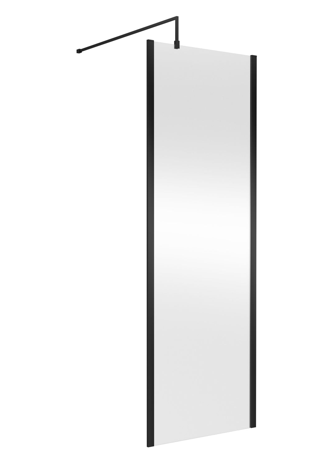 Wye 700mm Wetroom Screen with Support Bar (Profile Kit Included) - Matt Black