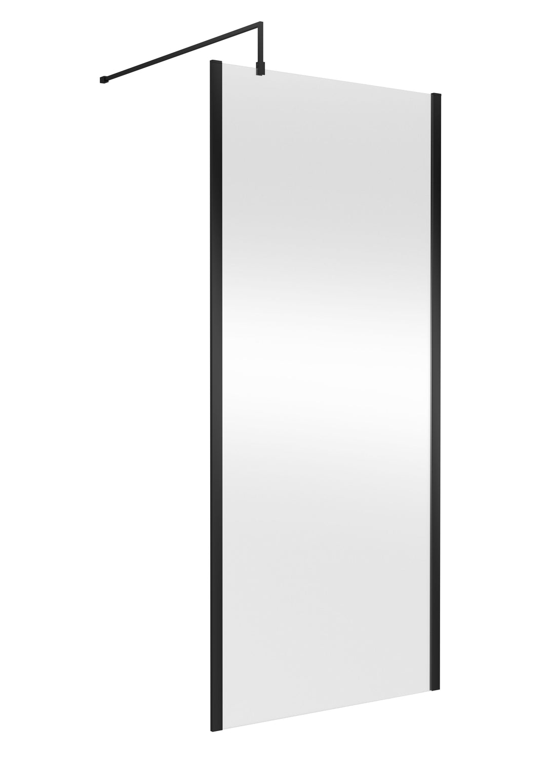 Wye 900mm Wetroom Screen with Support Bar (Profile Kit Included) - Matt Black